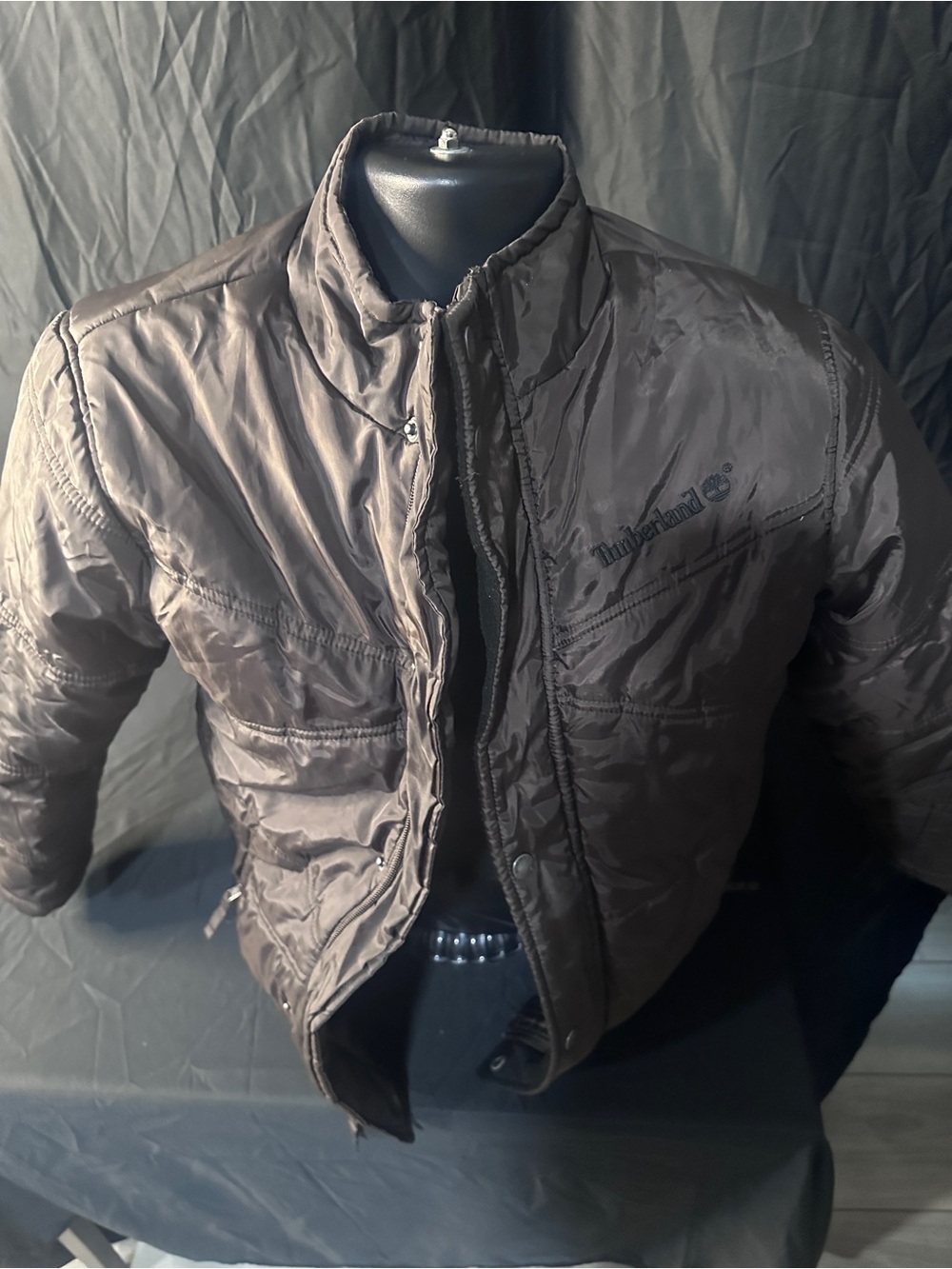 Timberland Men's Brown Quilted Puffer Jacket-size small-#645
